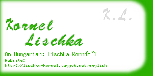 kornel lischka business card